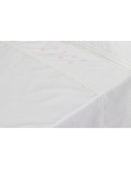 Interbaby - Parure de lit 60x120 Mod Zoe Bco/Rose 100% coton