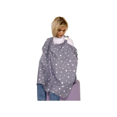Tablier d'allaitement à boucles gris étoiles - Sevi bébé