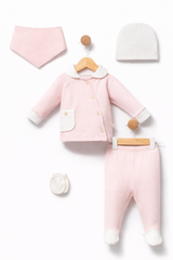 Pack naissance poches côtées 5 pcs coton Pink