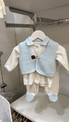 Pack naissance Gilet unique baby boy velours 5 pcs