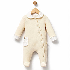 Grenouillère petite poche côté 1 pcs coton unisexe beige