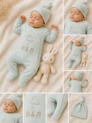 Grenouillère BBN cutie 1 bonnet coton