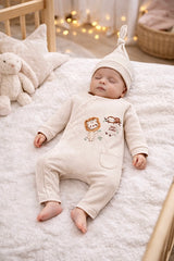 Grenouillère Baby Jungle 1 bonnet coton bio
