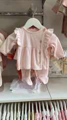 Pack naissance uni côtés froufrous classy girl 5 pcs coton léger