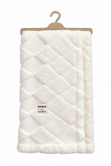 Ecru-Couverture motifs jakari full welsoft 80x90 cm - 0m+