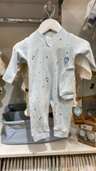 Grenouillère Ballons unisexe 1 bonnet coton bio - Bleu