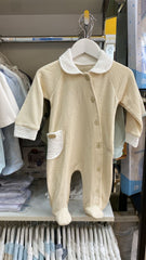 Grenouillère petite poche côté 1 pcs coton unisexe beige