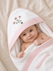 Cape de Bain Trio Fleury 1 gant – Baby Girl 0m+ - 80x90 cm