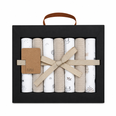 Pack 7 serviettes motifs coton unisexe