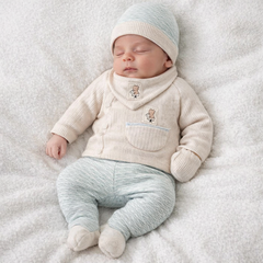 Pack naissance Daily elegance 5 pcs coton beige bleu