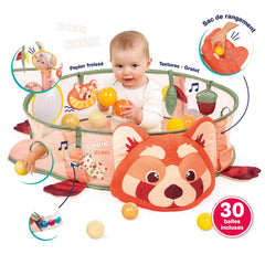 Ludi - Tapis d'éveil et Aire de Jeu Panda Roux 30 balles Multicolore 6m+
