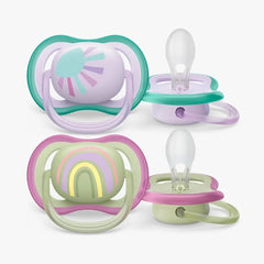 Lot de deux sucettes Ultra Air Nighttime 0-6 mois Philips Avent Girly