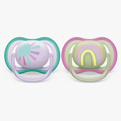 Lot de deux sucettes Ultra Air Nighttime 0-6 mois Philips Avent Girly