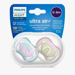Lot de deux sucettes Ultra Air Nighttime 0-6 mois Philips Avent Girly