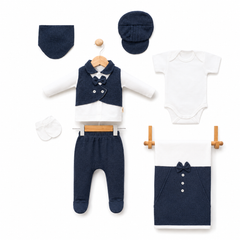 Pack naissance CLASSE ultim baby boy 7 pcs coton avec berret