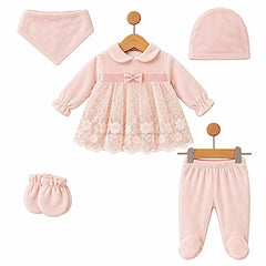 Pack naissance jolie nœud centré effet mtrouz 5 pcs velours