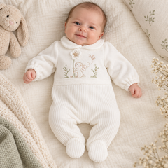 Grenouillère Lapinette Fleury col froufrou 1 pcs velours