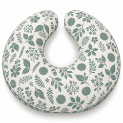 Coussin d'allaitement double face fleurs mint