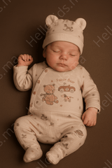 Grenouillère Race Bear 1 bonnet coton épais