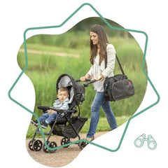 Badabulle - Sac a langer Vintage noir Fuchsia