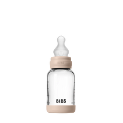 Bibs - Biberon en verre rond Sillicone 120 ml Slow flow - Blush 0m+