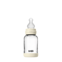 Bibs Biberons en verre rond Sillicone 120 ml Slow flow - Ivory 0m+