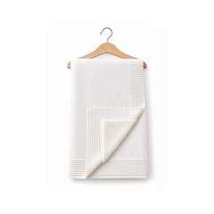 Couverture tricot molletonnée 80x90 cm 0m+ - Ecru blanc