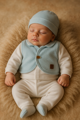 Pack naissance Gilet unique baby boy velours 5 pcs
