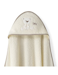 Interbaby - Coffret Cape de bain 1 bavoir 1mx1m Mod oso Lazo Beige 100x100 cm