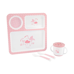 Coffret repas 4 Pcs Flamingo Rose - Kikkaboo 4m+