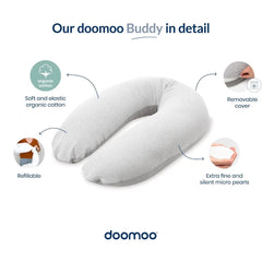 Domoo - Buddy Coussin d'allaitement maternité Tetra Jersey green
