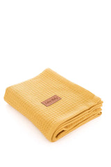 Couverture Unie Coton piqué 100x115 cm - Moutarde