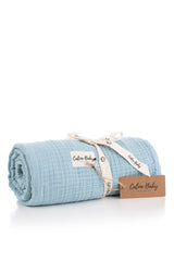 Couverture mousseline 4 Layers 120x120 cm - Bleu ciel