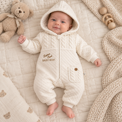 Grenouillère Super Cool baby boy capuche velours welsoft