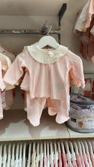 Pack naissance petite fleur sur col style froufrou 5 pcs coton