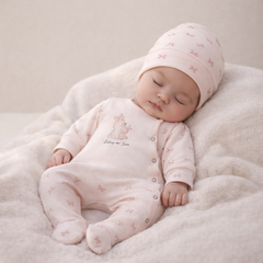 Grenouillère Bubbles Love 1 bonnet coton bio