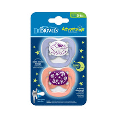Dr. Brown's Sucettes Advantage Glow-in-the-Dark corail ocean 0-6 mois
