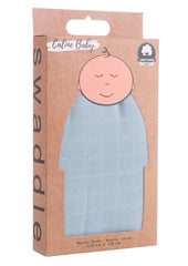 Drap - Swaddle en mousseline Sky blue 120 x 120 cm + 4 petites serviettes buccales 0m+