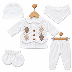 Pack naissance effet gilet mode jakari 5 pcs velours