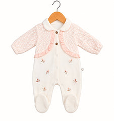 Grenouillère multiples fleurs gilet effet mtrouz velours