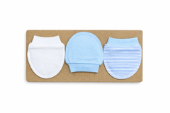 Pack de 3 paires de moufles rayées uni