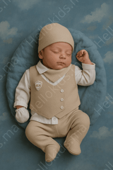 Pack naissance BLN effet gilet baby boy 5 pcs coton