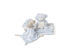 Interbaby - Coffret ensemble (Peluche + couverture 80x110cm + Doudou) Bleu