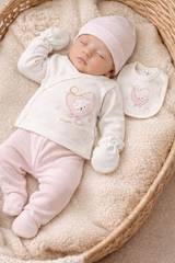 Pack naissance Happy Bear girly 5 pcs coton