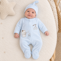 Grenouillère nounours Circus 1 bonnet velours