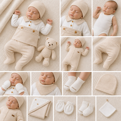 Coffret naissance boutons piqués classy boy 10 pcs coton