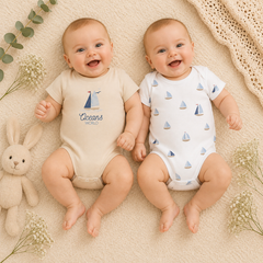 Pack de 2 bodies demi manches oceans world coton
