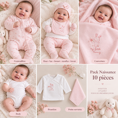 Coffret naissance Love Bunny 10 pcs coton