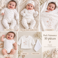 Coffret naissance Love Bunny 10 pcs coton