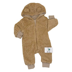 Combinaison molletonnée coton beige Capuche 1 pcs